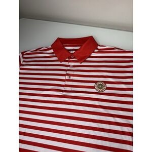 Mens Section 119 The Beatles SGT. Peppers Striped Polo Shirt Size Large Red